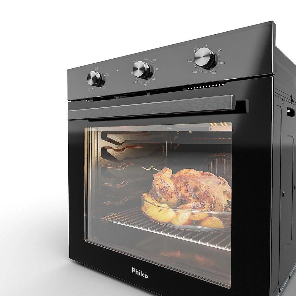 Forno Elétrico de Embutir Philco PFE85 86L 2800W Vidro Duplo Preto 220V