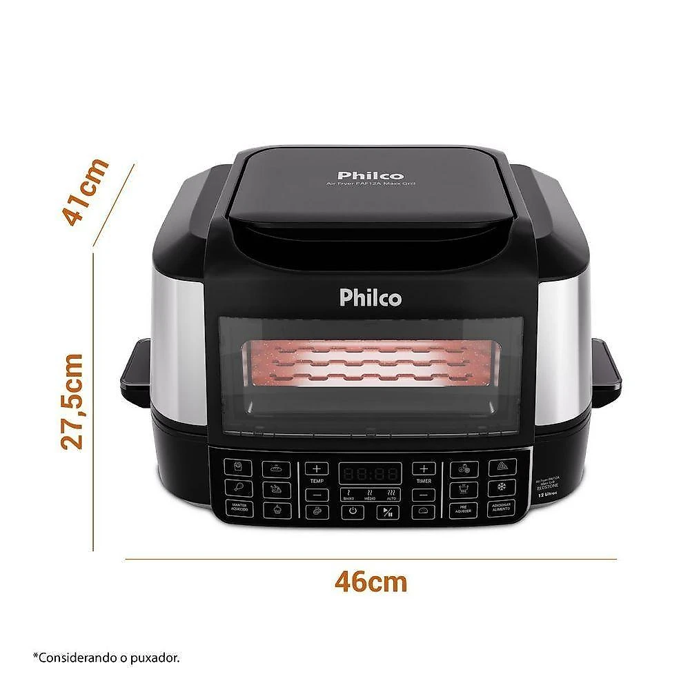 Air Fryer sem Óleo Philco PAF12A 12L 1800W Maxx Grill Redstone 110V