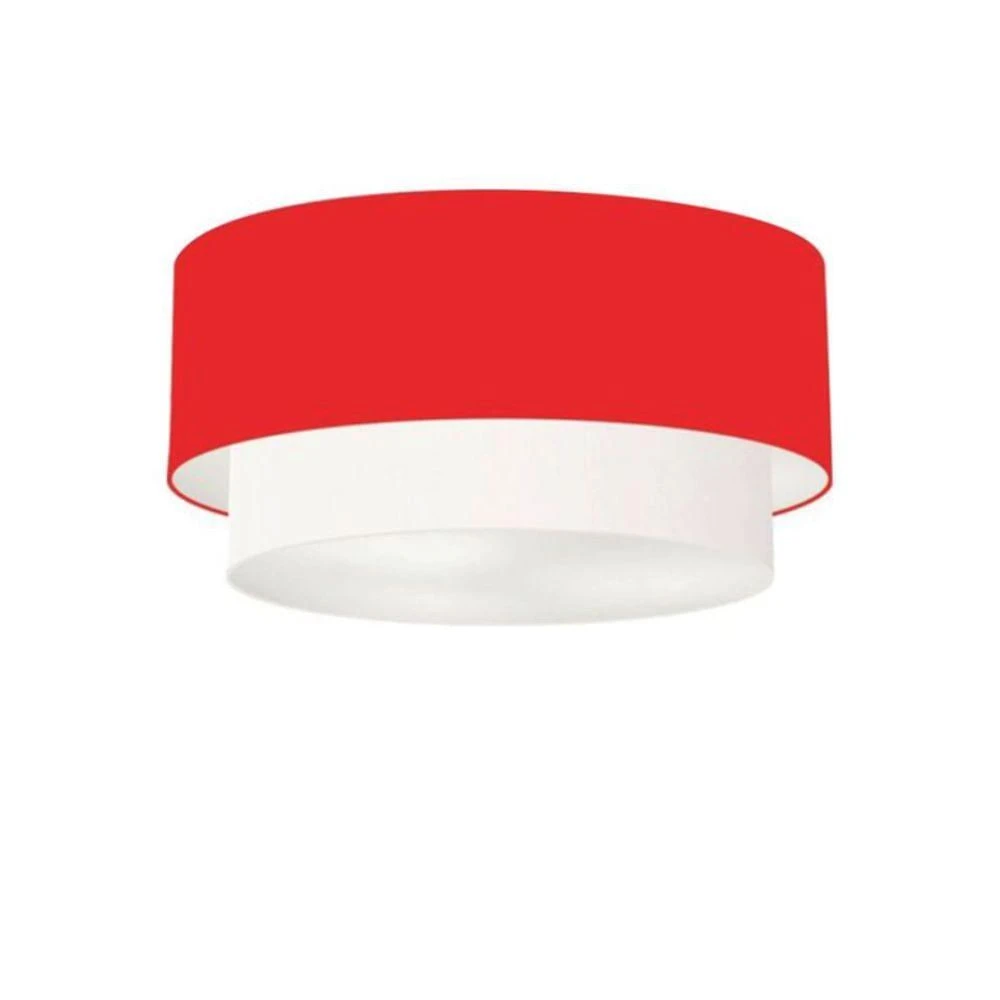 Plafon Para Banheiro Cilíndrico Sb-3017 Cúpula Cor Vermelho Branco