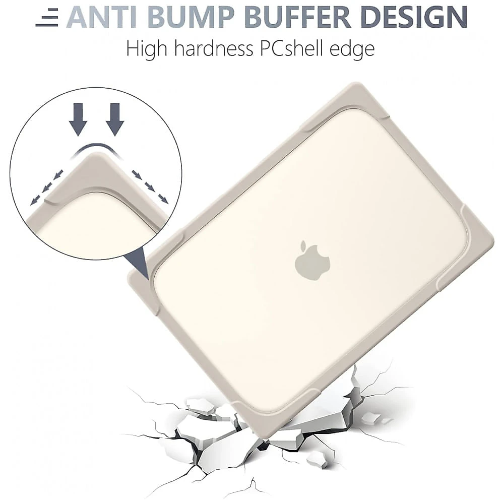 Capa Rígida Batianda para MacBook Pro 13" – Modelos A2289, A2251, A2338 M1/M2 com Suporte Dobrável, Tampa de Teclado e Película de Tela – Cáqui