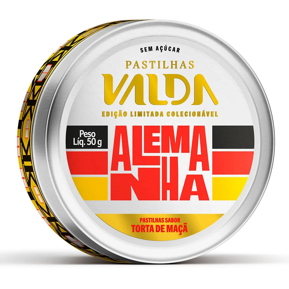 Pastilhas Valda Alemanha Sabor Torta de Maçã Sem Açúcar Edição Limitada Colecionável 50g