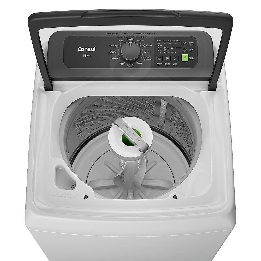 Máquina de Lavar Automática Consul CWN14AB 14kg Superior Modo Eco Branco 110V