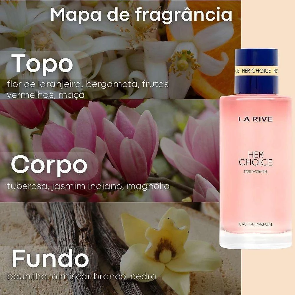 Perfume La Rive Her Choice Feminino Eau de Parfum Floral Frutado 100ML