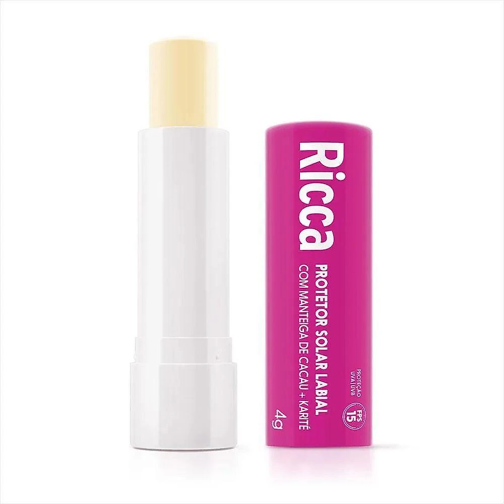 Ricca Protetor Labial Com Manteiga De Cacau + Karite Fps 15 4g