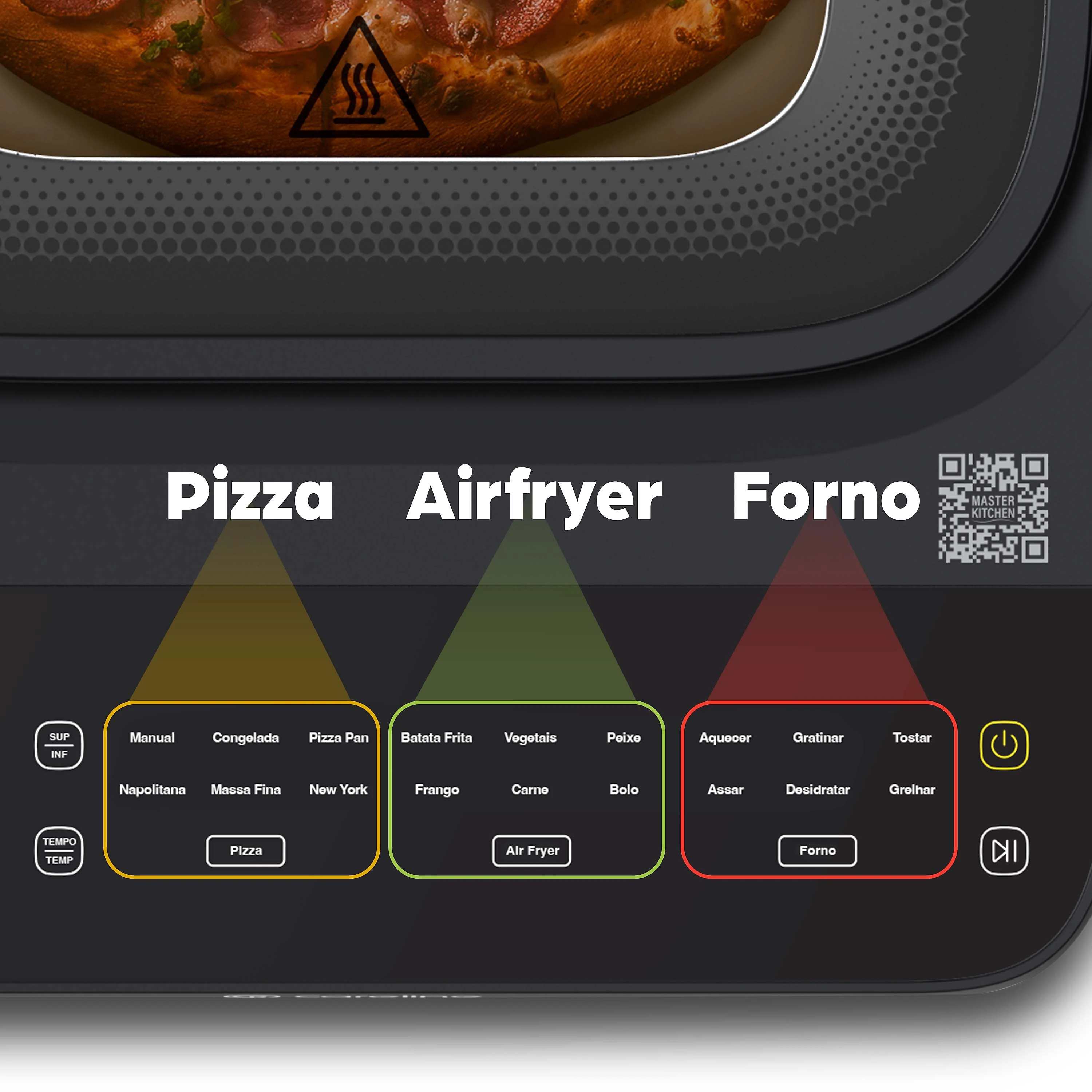 3 em 1 - Master Kitchen ichef – Airfryer, forno e pizza | 127V