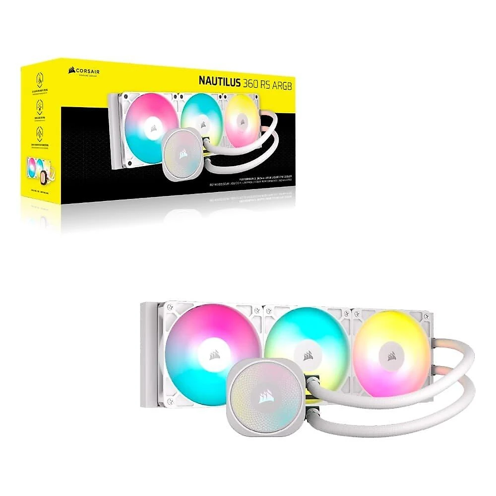 Water Cooler Corsair NAUTILUS 360, ARGB, 360mm, AMD e Intel, Branco - CW-9060095-WW