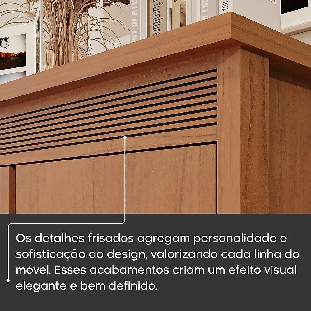 Cômoda 2 Portas 4 Gavetas Mdf Polidoro Rubi