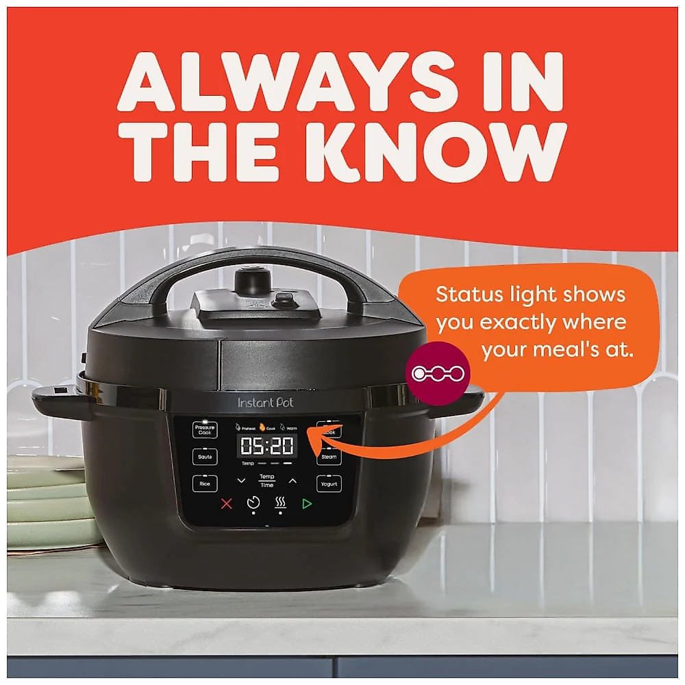 Instant Pot 4 litros RIO Mini 7 em 1 MultiCooker, Panela de Pressão, Fogão Lento, Refogue, Cozinhe a Vapor, Faz Arroz, Iogurte, Aquecedor, Preto