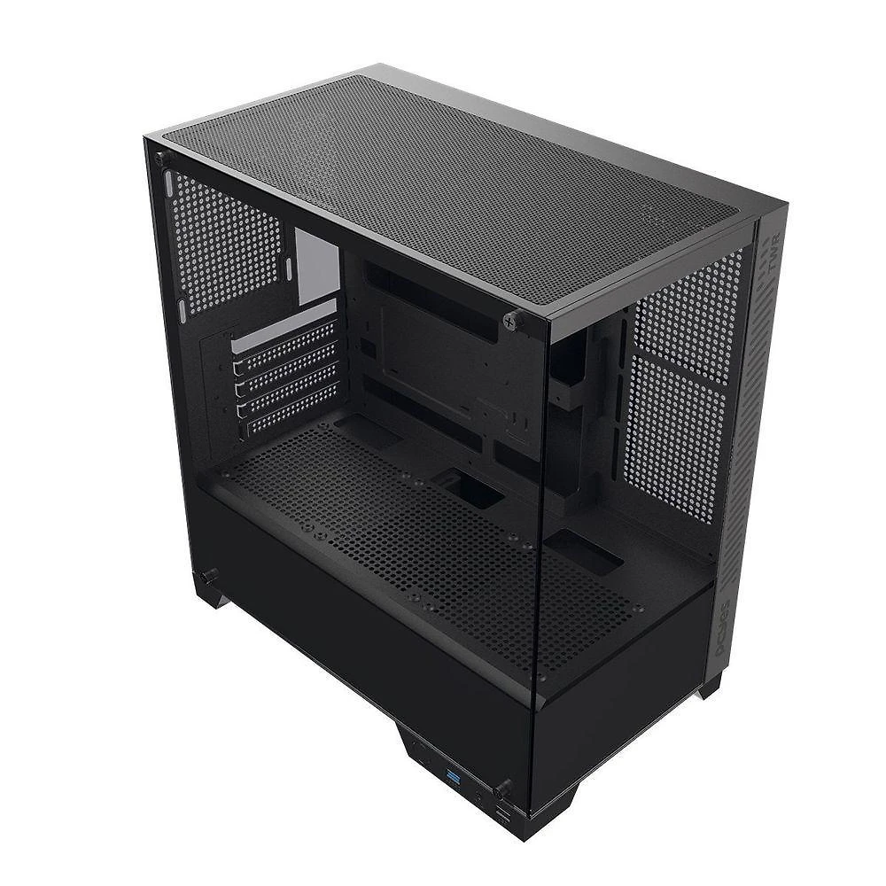 Gabinete Gamer Twr Black Vulcan Mid Tower Mini ITX Vidro Temperado com Suporte para Watercooler