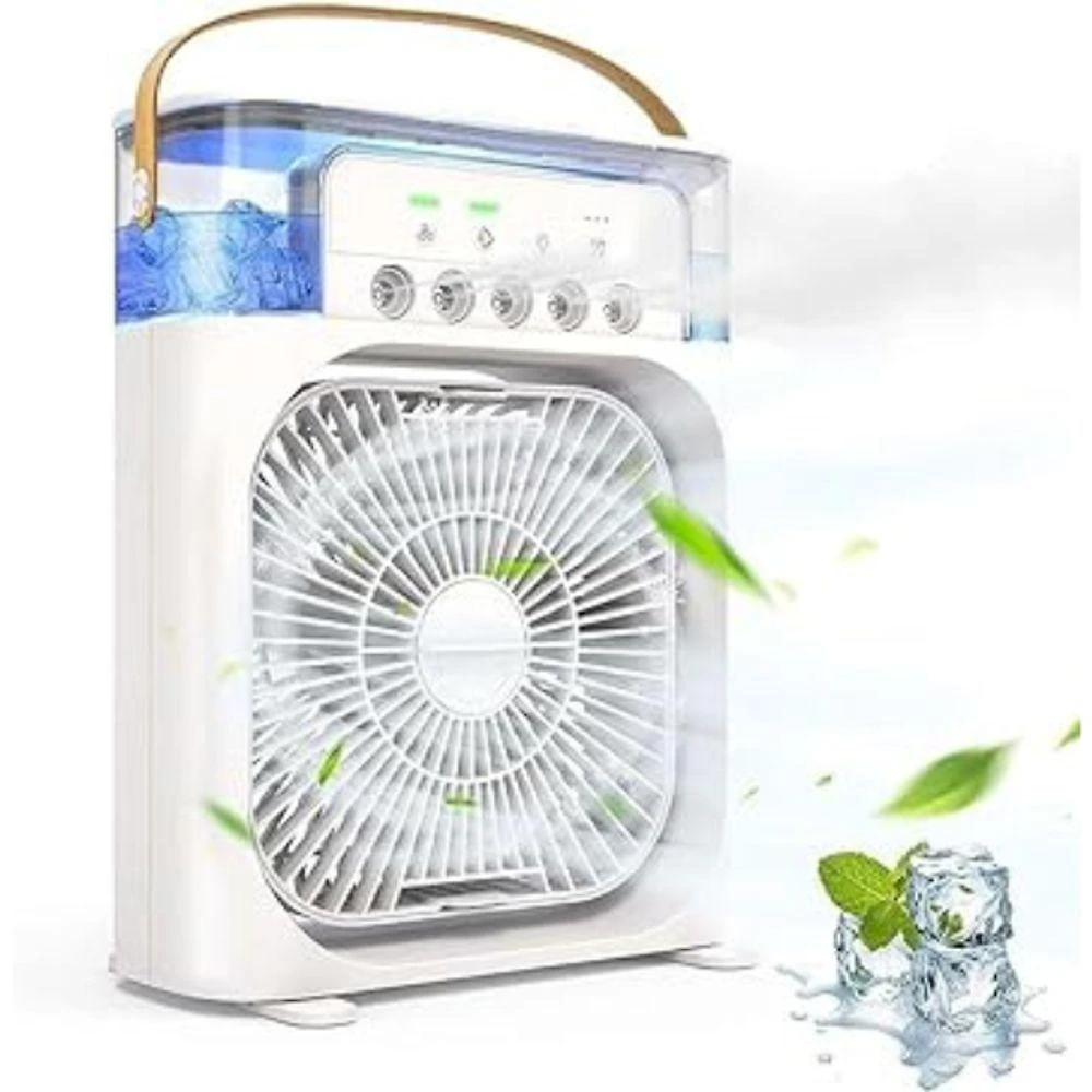 Ventilador Portátil De Mesa Mini Umidificador Branco