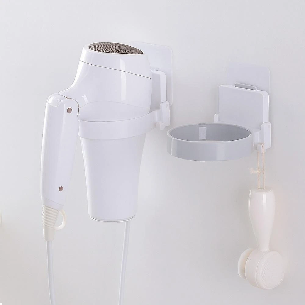 Suporte para Secador de Cabelo sem Furo com Organizador de Fios e Gancho Adesivo Parede Yeet