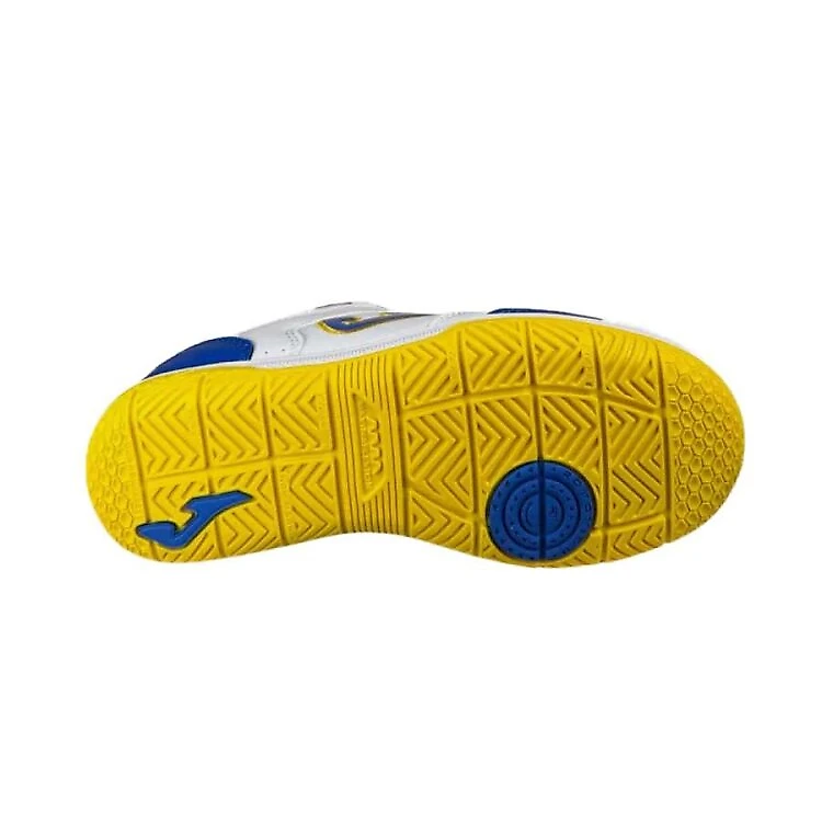 Miniatura Chuteira Futsal Joma Top Flex JR - Bcoazamar - BCO/AZ/AMAR