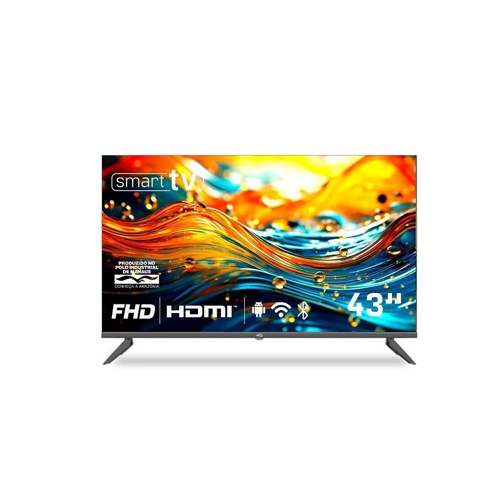 Miniatura Smart TV HQ 43 Full HD Tela Sem Bordas Sistema Android Design Slim HQS43NKHM Bivolt