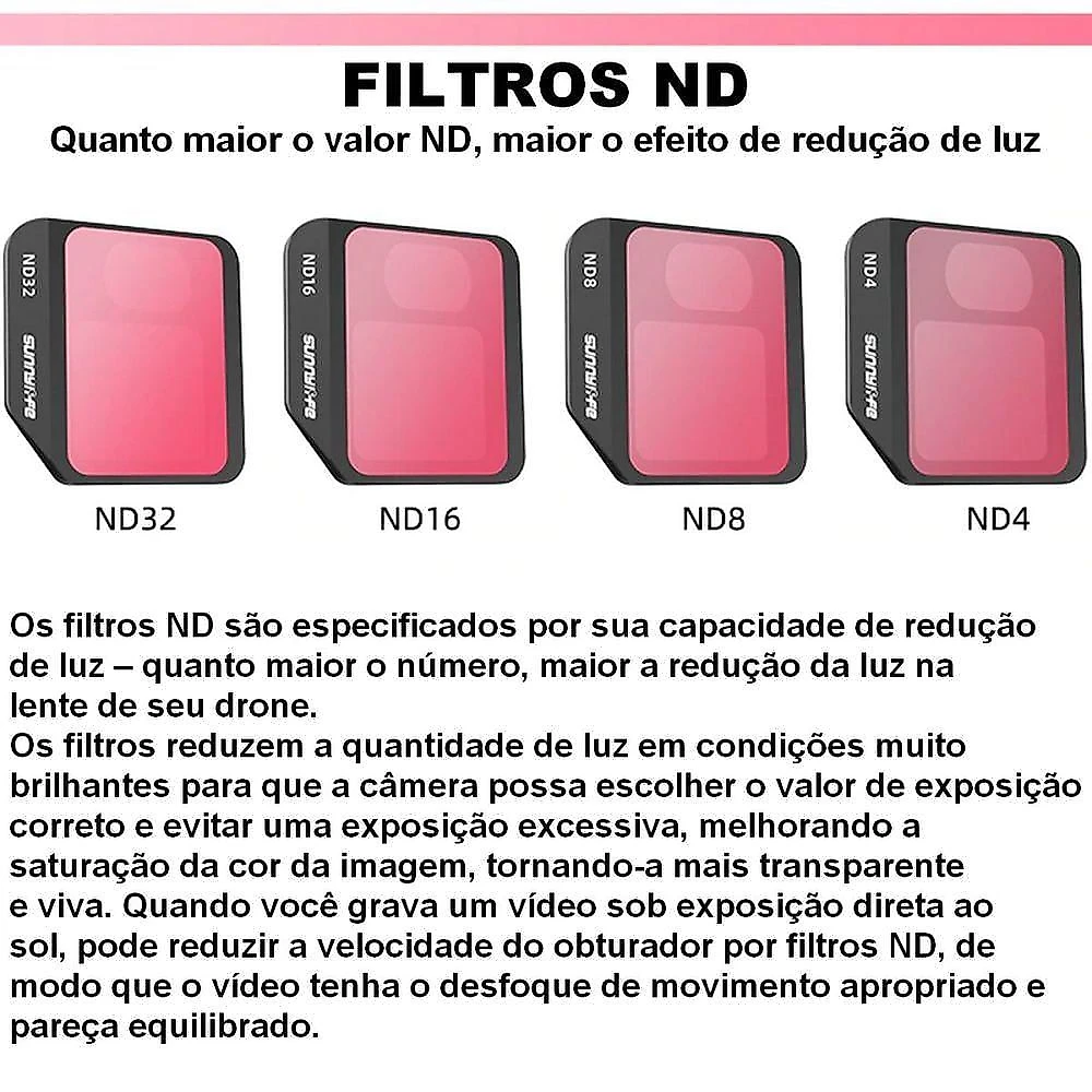 Filtros de Lente ND4/8/16/32 para Drone DJI Mavic 3