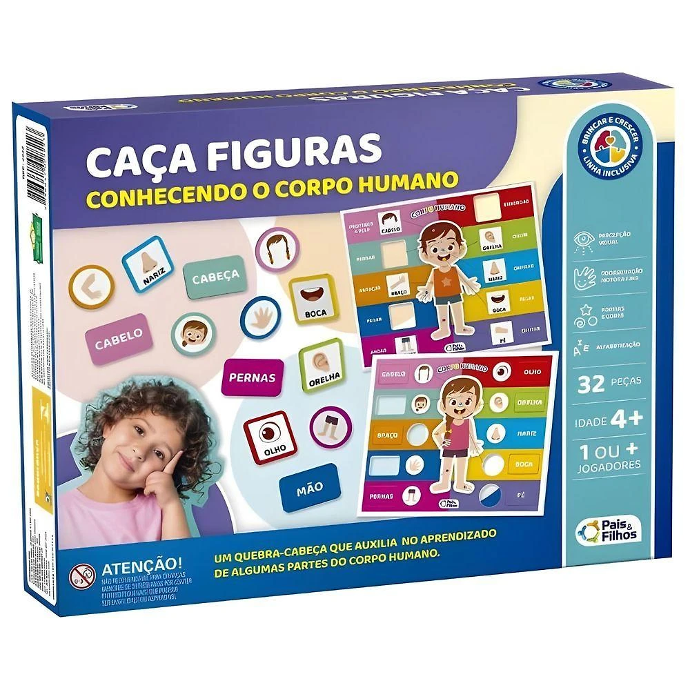 Jogo Caça Figuras - Corpo Humano - Pais E Filhos