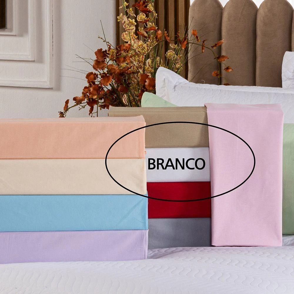 Capa Fronha De Xuxão Avulsa Travesseiro De Corpo Cores Lisas 1,45m X 45cm - Percal 140 Fios 100% Algodão Cor Branco