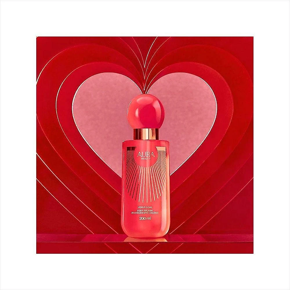 Body Splash Venus Love Feminino Eau de Toilette Doce 200ML Aura Beauty