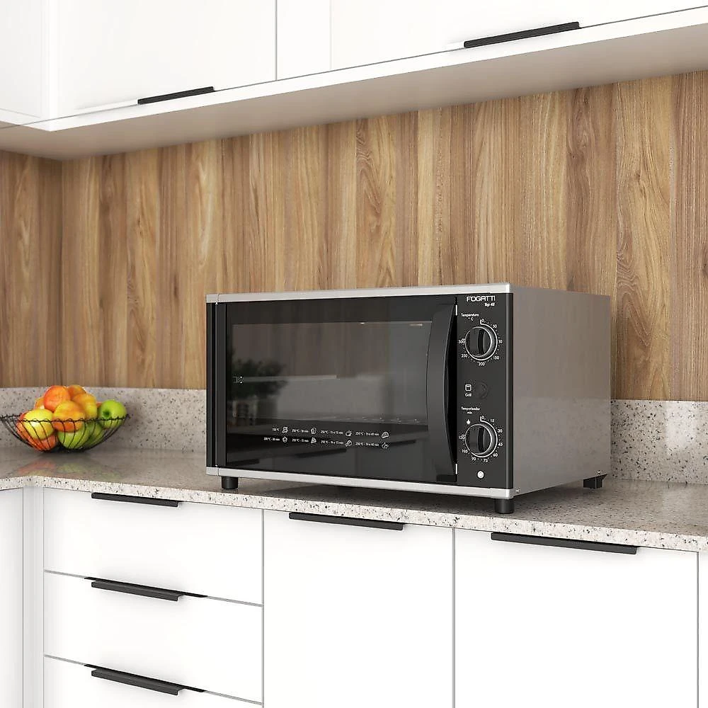 Forno Elétrico De Bancada 48 Litros Fogatti Top 48 Black Preto 220V