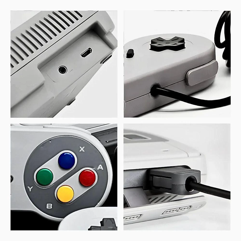 Console Retrô Super Mini SFC com 821 Jogos Clássicos Inclusos com 2 Controles com Fio