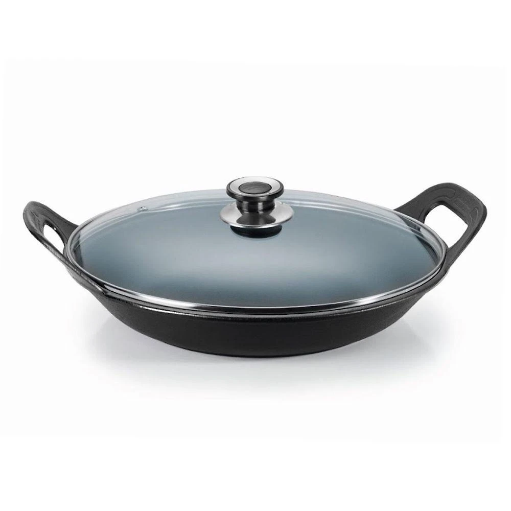 Panela para Risoto CHEF 4545PM Ferro Fundido Tampa de Vidro 2,5L Preto Panela Mineira