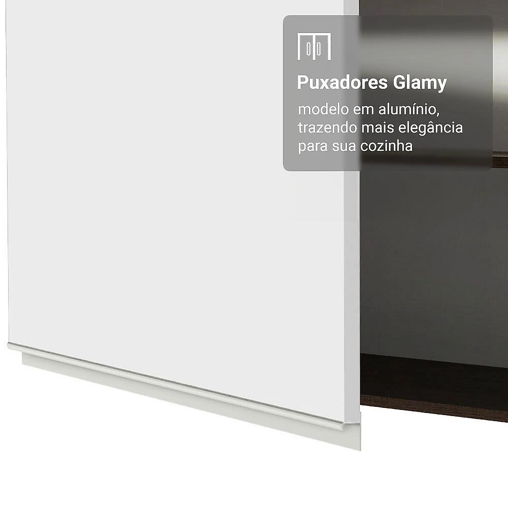 Armário aéreo 50cm 1 porta rustic/branco glamy madesa