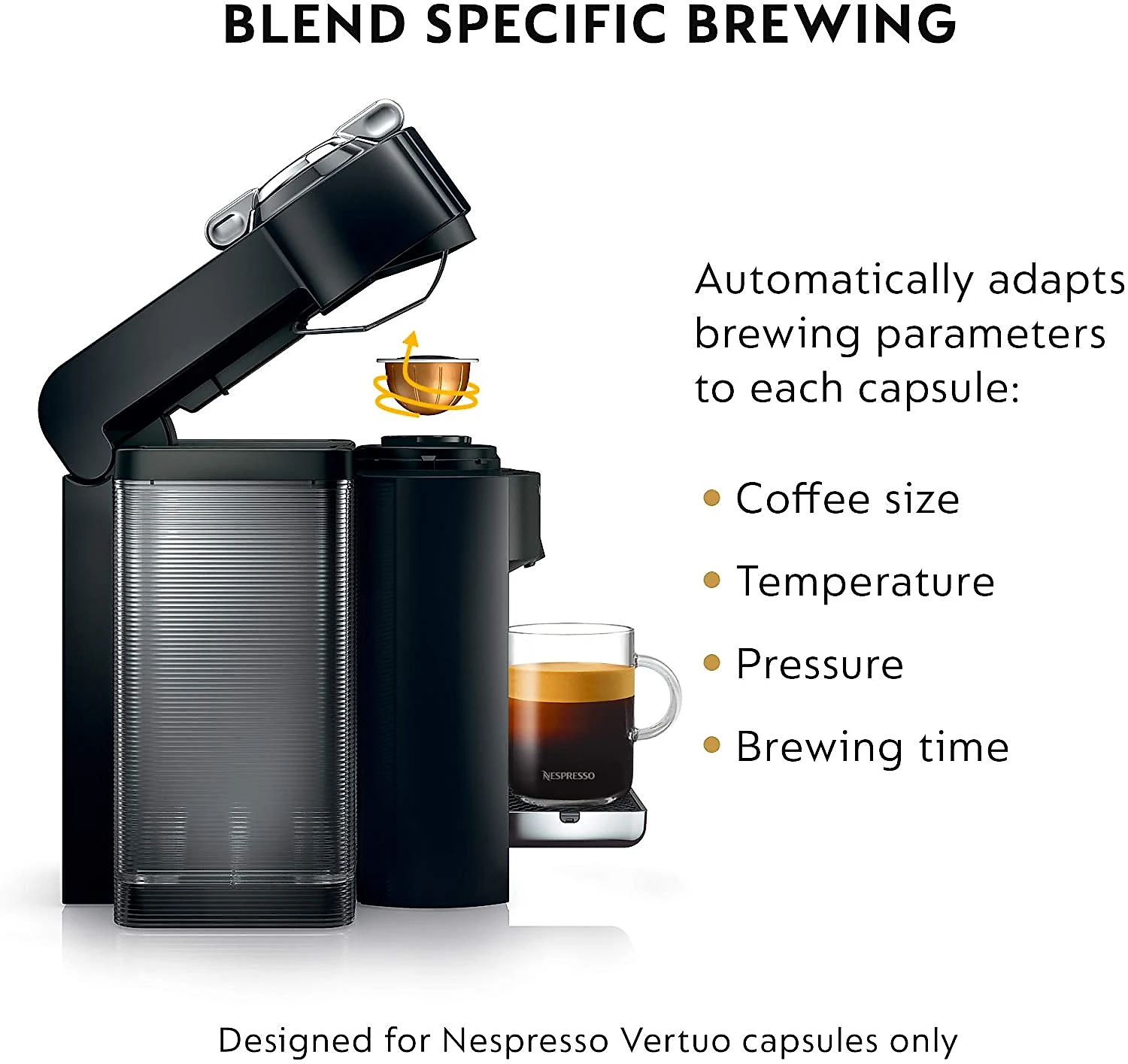 Nespresso Vertuo Evoluo by DeLonghi Máquina de Café Expresso d e 15L 19 Bar Preta