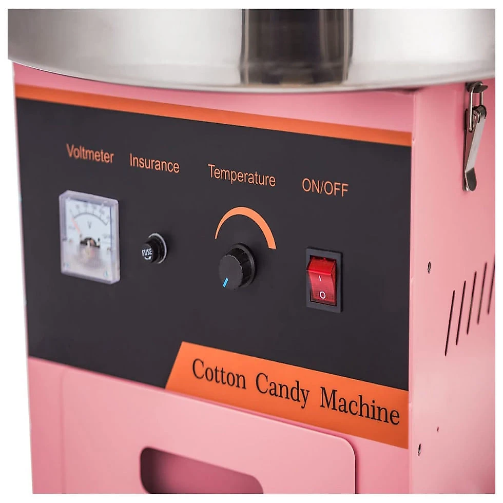 Máquina de Algodão Doce Elétrica Profissional em Aço Inoxidável, 110V 1000W, TIANAI, Rosa