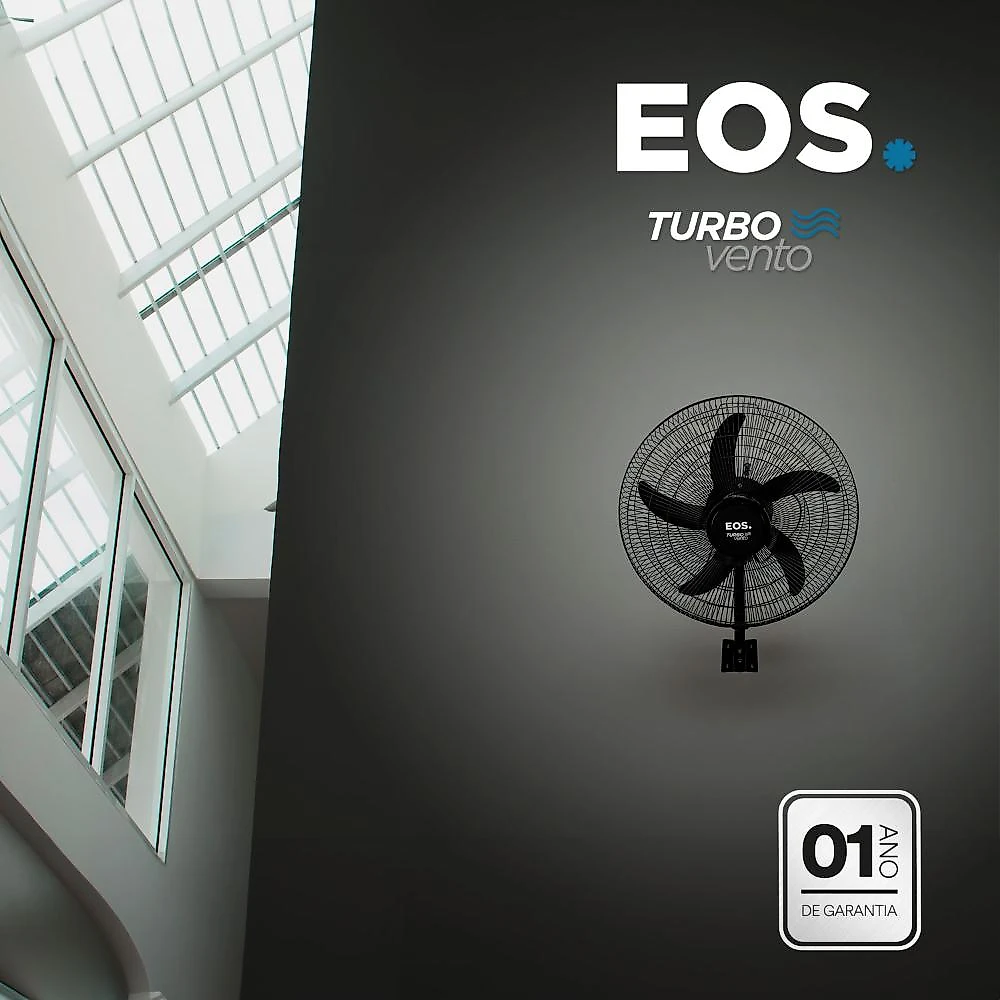 Ventilador de Parede EOS Turbo Vento com 5 Pás 200W EVP50 Bivolt