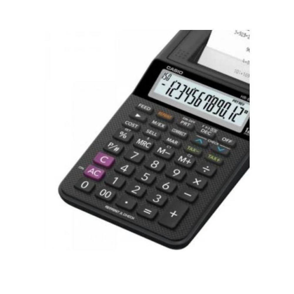 Calculadora com Bobina Compacta Casio HR-8RC-WE-B-DC 12 Dígitos com Teclado de Memória