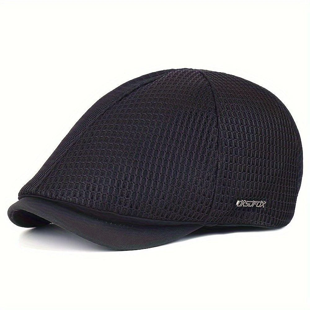 Boné Britanico De Malha Respirável Estilo Casual Fashion Unissex Ajustavel Preto