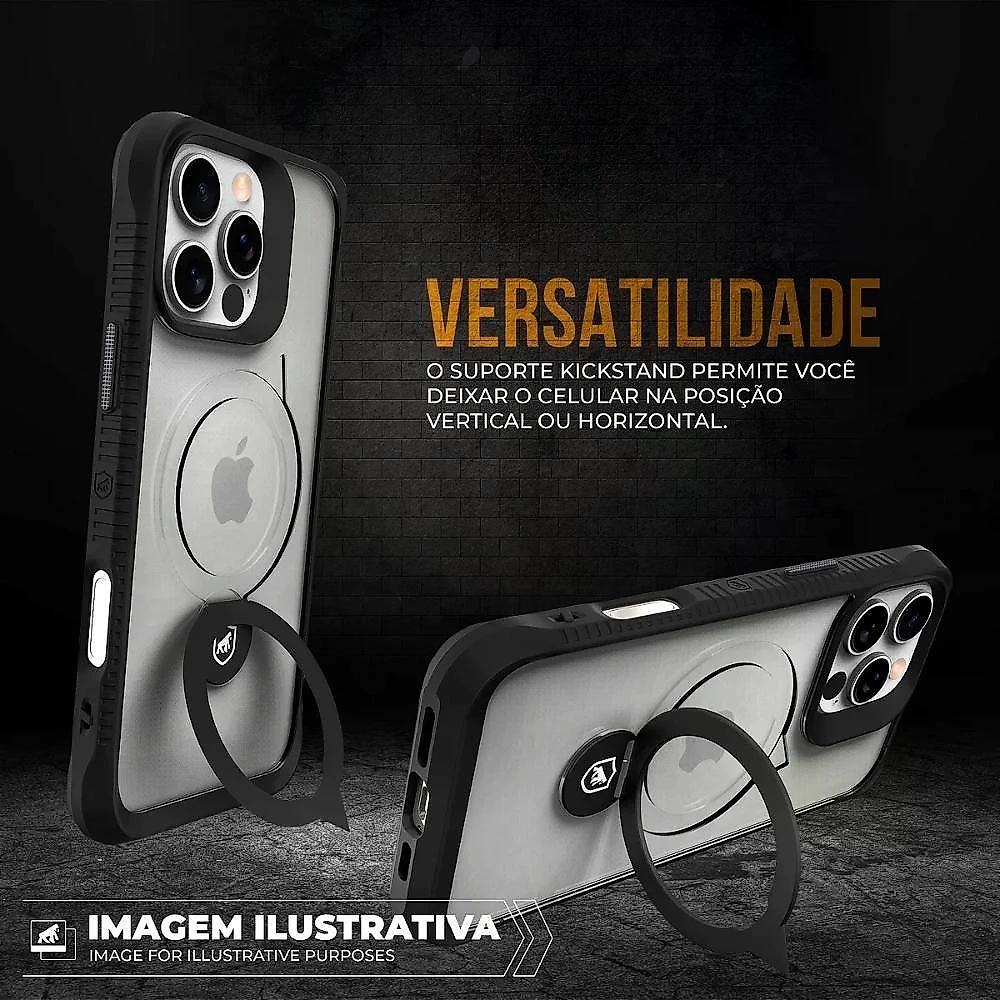 Capa para Iphone Gshield Raptor com Magsafe Proteção Militar TPU Preto 1 Unidade