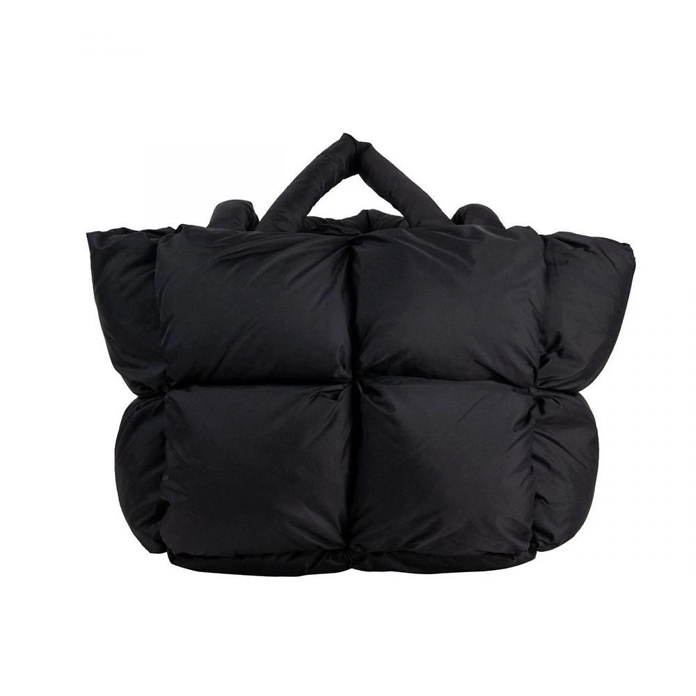 Bolsa Imaginarium Puffer Alças Preta em Poliéster 35cm X 25cm X 12cm