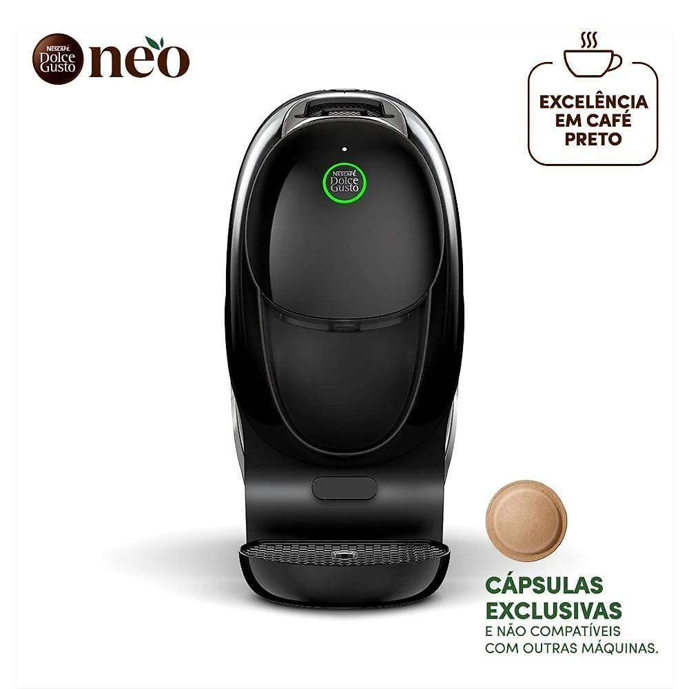 Cafeteira Dolce Gusto Neo Exclusiva Cafés Pretos Preta Onyx 110V