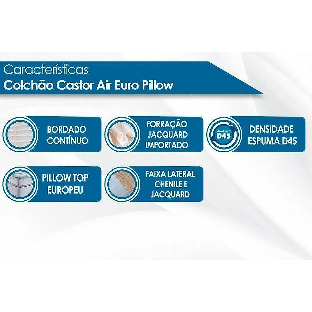 Colchão Especial Espuma D45 Black White Air Euro Pillow (96x203x23) - Castor