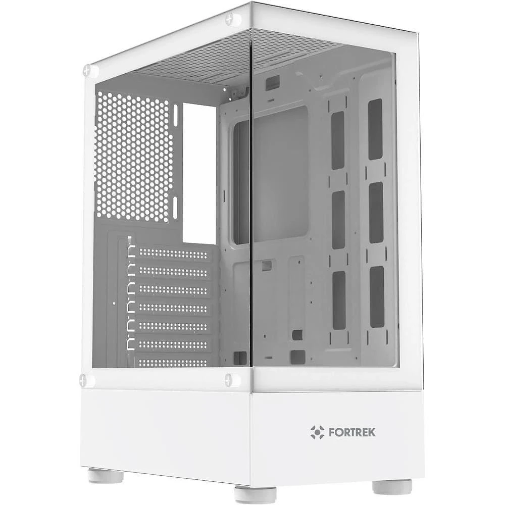 Gabinete Gamer Crystal Mid Tower ATX Micro-ATX Mini-ITX Vidro Temperado Branco Fortrek