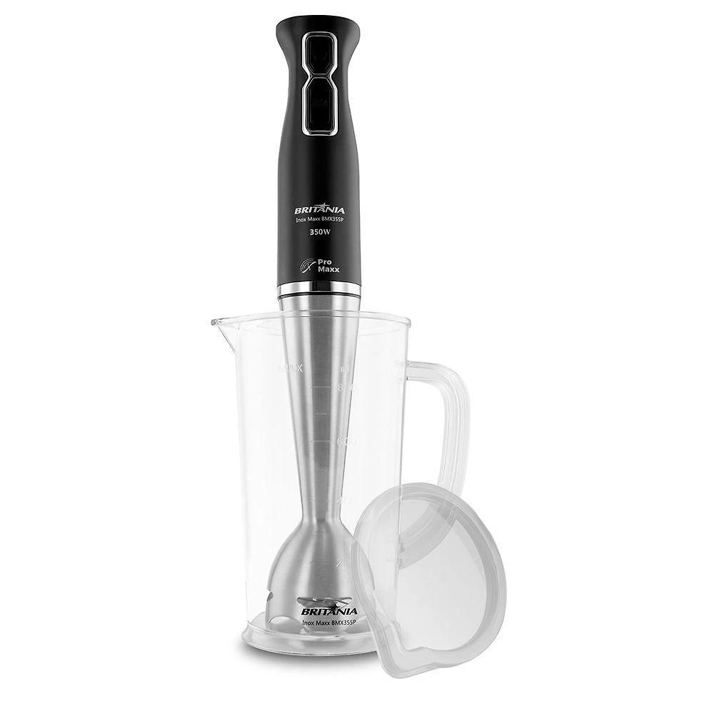 Mixer com copo inox maxx britânia bmx355p 350w 1 velocidade preto 110v