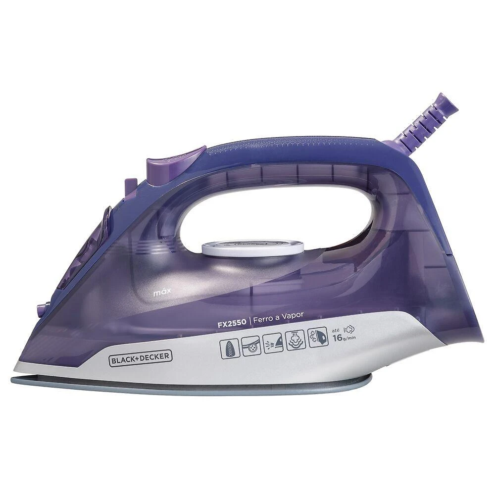 Miniatura Ferro de Passar Roupa a Vapor Black & Decker FX2550 127V Roxo - 127V