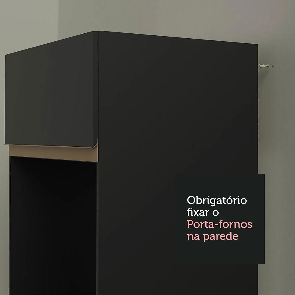 Cozinha completa de canto madesa reims 452001 com armário e balcão - preto