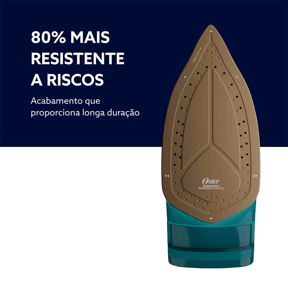 Ferro de Passar a Vapor GCSTDPA8002 Diamond Tech Cabo Giratório 360 graus Oster Cinza - 110V