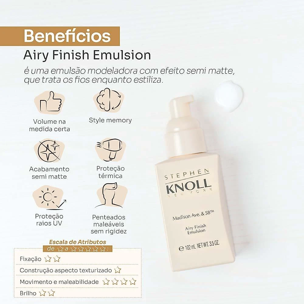 Modelador semi-matte stephen knoll airy finish emulsion 102ml