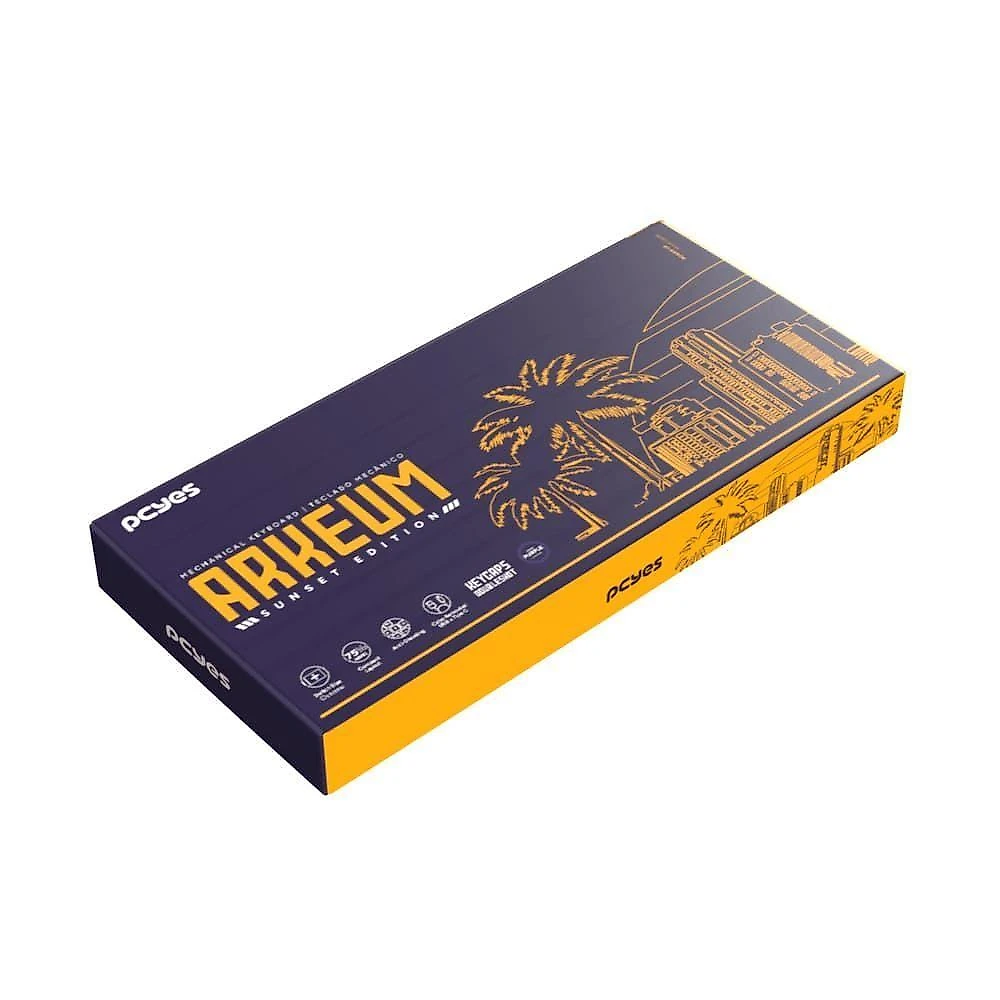 Teclado Mecanico 75% Arkeum Sunset Edition Switch Blue Amarelo Pcyes webcontinental-7908445439405