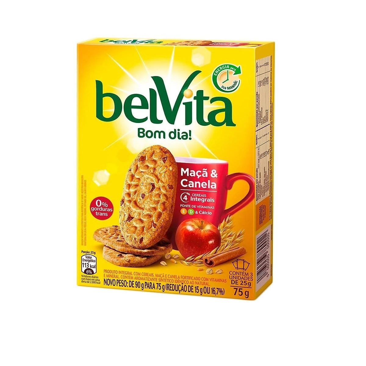 Miniatura Biscoito Integral Belvita Maçã E Canela 75G Kit Com 5 Caixas