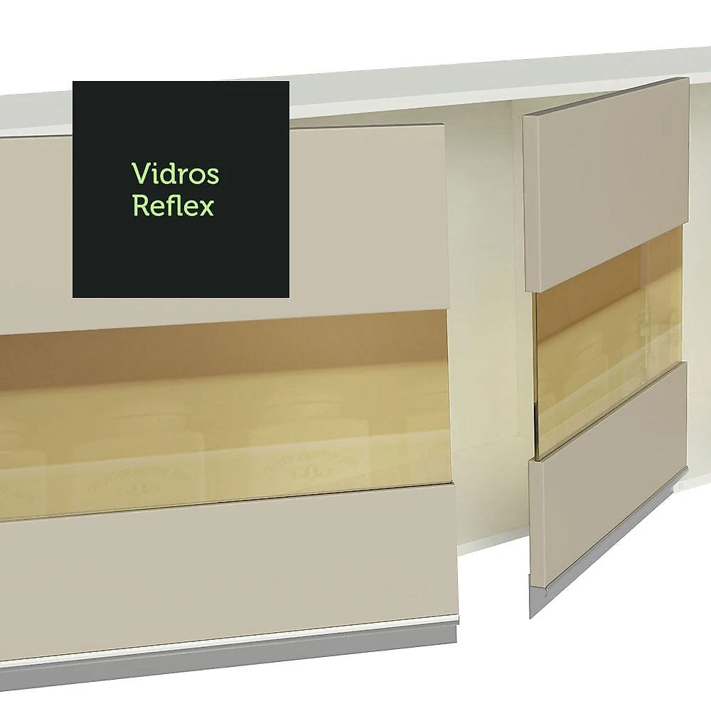 Armário de Cozinha Completa 100% MDF 300cm Branco/Rustic/Crema Smart Madesa 03 Branco/Rustic