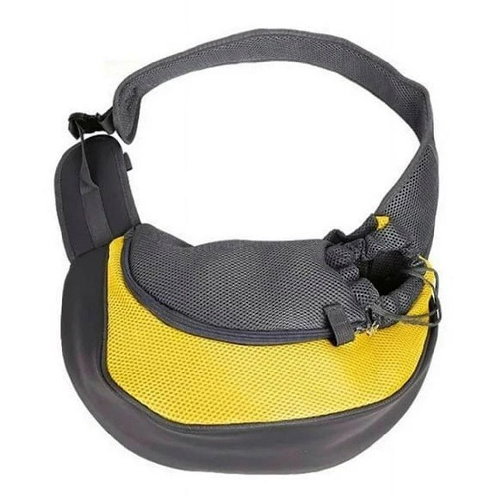 Bolsa Canguru AB Mídia para Pets Pequeno Porte Poliéster Amarelo