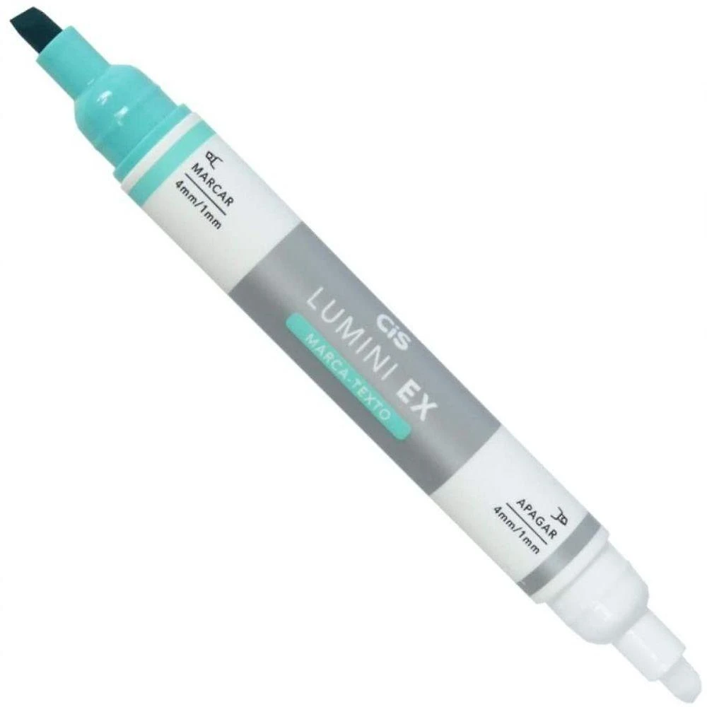 Marca Texto Apagável Cis Lumini Ex Verde com Ponta Branca para Apagar 1 Unidade