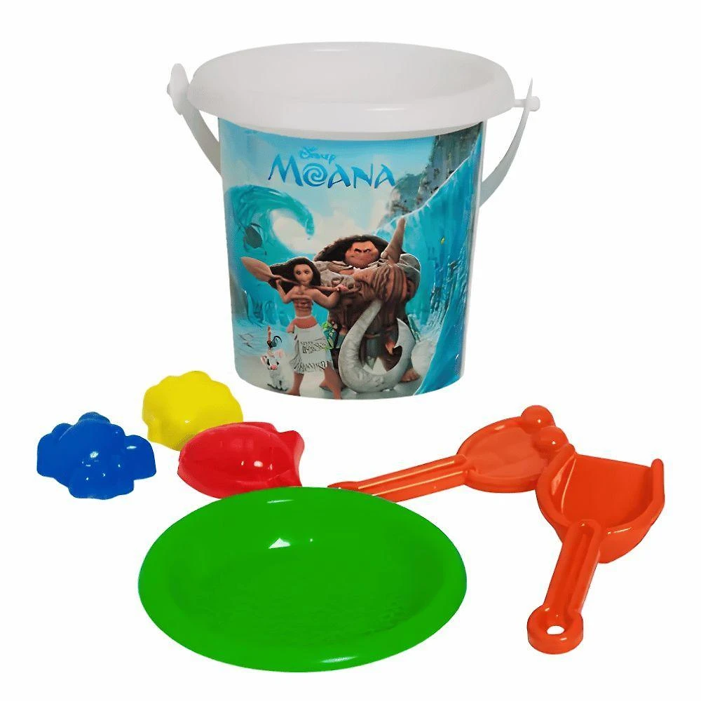 Kit de Praia Infantil Moana 7 Peças com Baldinho e Forminhas Rosa Rosita