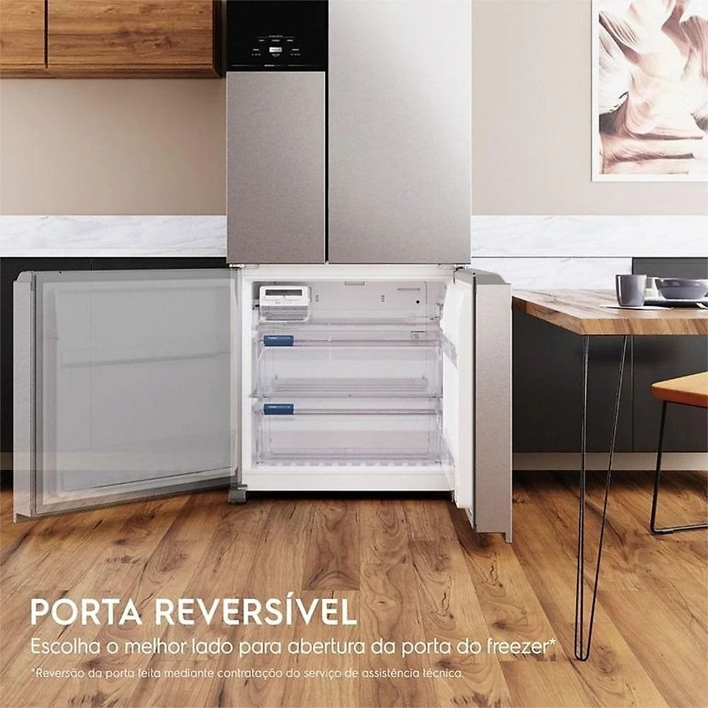 Geladeira Electrolux Frost Free Inverter IM8S 590 Litros, Efficient AutoSense 3 Portas, Inox - 220 Volts