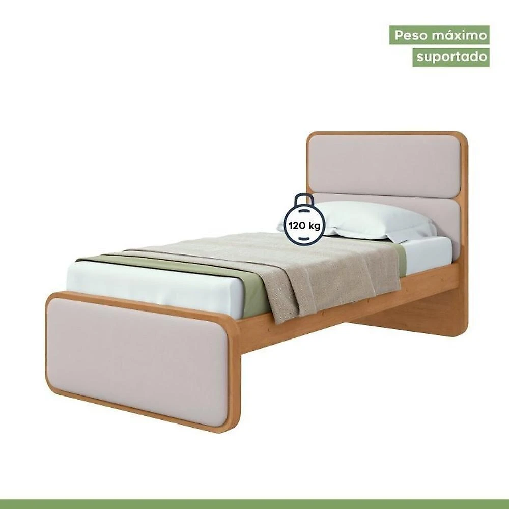 Quarto Infantil com 2 Camas de Solteiro Loop e 1 Cômoda Maggiore Quarto Infantil com 2 Camas de Solteiro Loop e 1 Mesa de Cabeceira Maggiore Amêndoa Clean / Off White