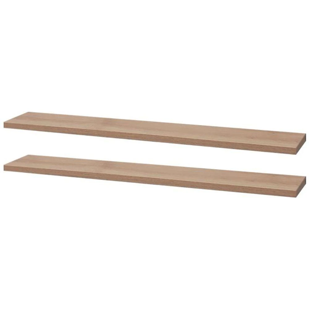 Prateleira Kit 2 70X10CM MDP Suporte Invisível Sala Bege Mercado das Prateleiras