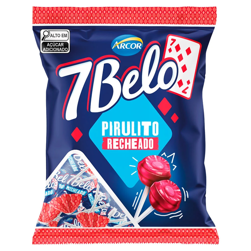 Pirulito Recheado 7 Belo Sabor Framboesa 120g